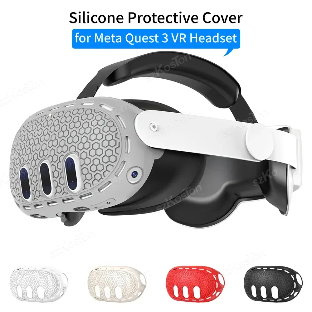 Silicone Protective Cover for Meta Quest 3 VR Headset Anti-Scratches Shell Skin Protection Case for Meta Quest 3 Accessories