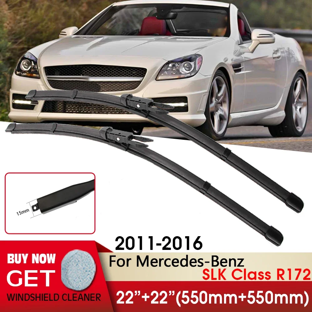 

Front Car Wiper Blade 22"+22" For Mercedes-Benz SLK Convertible R172 2011-2025 Pinch Tab Arm Windshield Windscreen Front Window