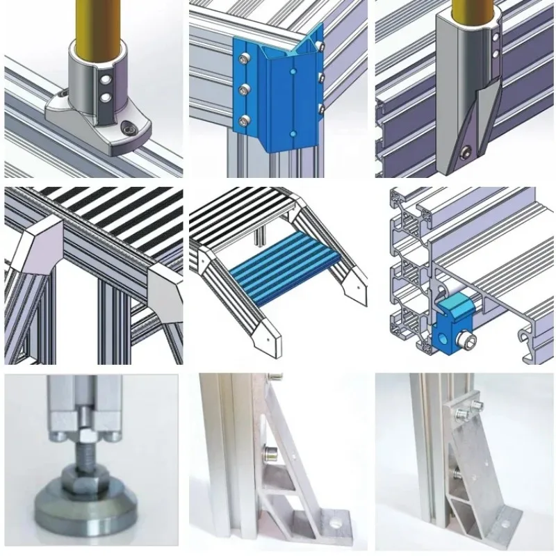 Scale combinate con gradini in alluminio con piattaforma per impalcatura multiuso pieghevole con struttura in acciaio multifunzione