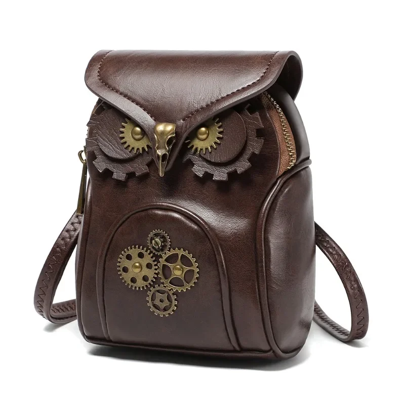 

Creative niche owl design, medieval retro style women's shoulder, messenger bag, small square bag