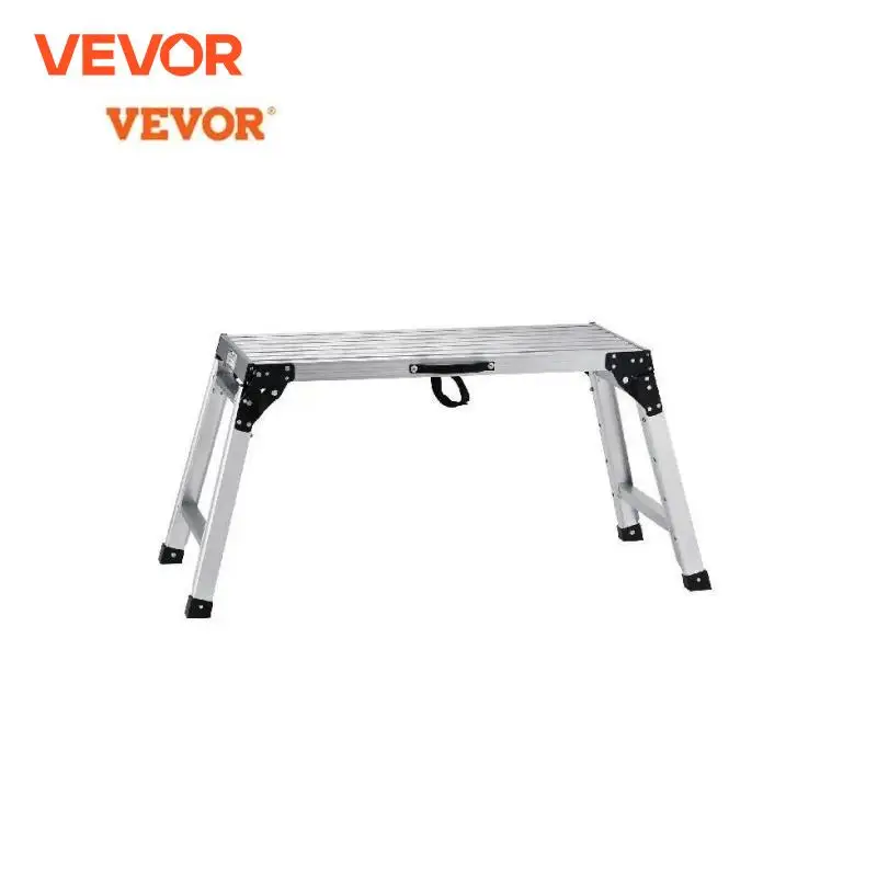 VEVOR 330lbs Work Platform Adjustable Folding Aluminum Drywall Ladder Non-Slip Work Bench w/ Portable Handle