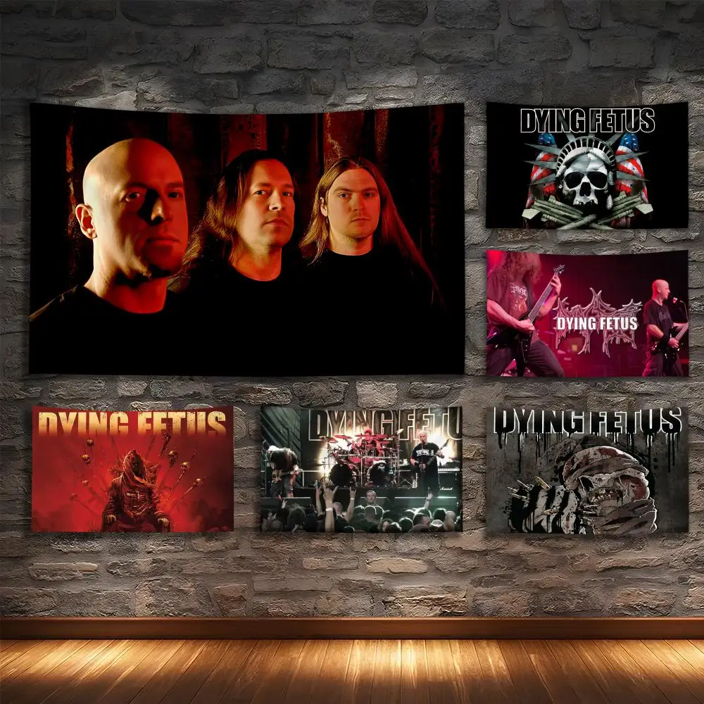 

D-DYING FETUSs Heavy Metal Band Tapestry Custom Living Bedroom Party Dormitory Interior Wall Bohemian Decoration Attached Clip