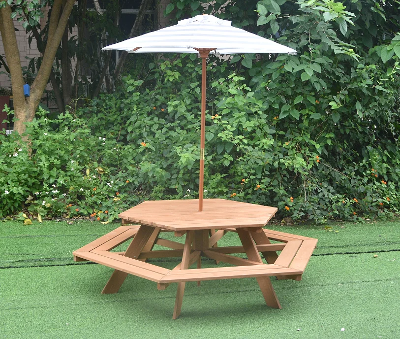Kids Outdoor Table And Chair Set - Kids Picnic Table, Fir Wood Kids