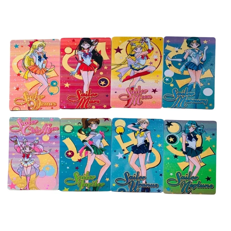 8Pcs Sailor Moon Tsukino Usagi Uranus Neptune Diy Self Made Anime Game Characters Classic Collection Card Toy Gift