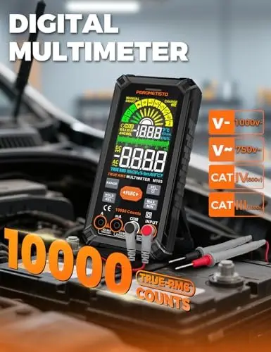Digital Multimeter 10000 Count TRMS, Auto-Ranging Volt Meter, Rechargeable Smart Tester for Voltage, Current, Resistance