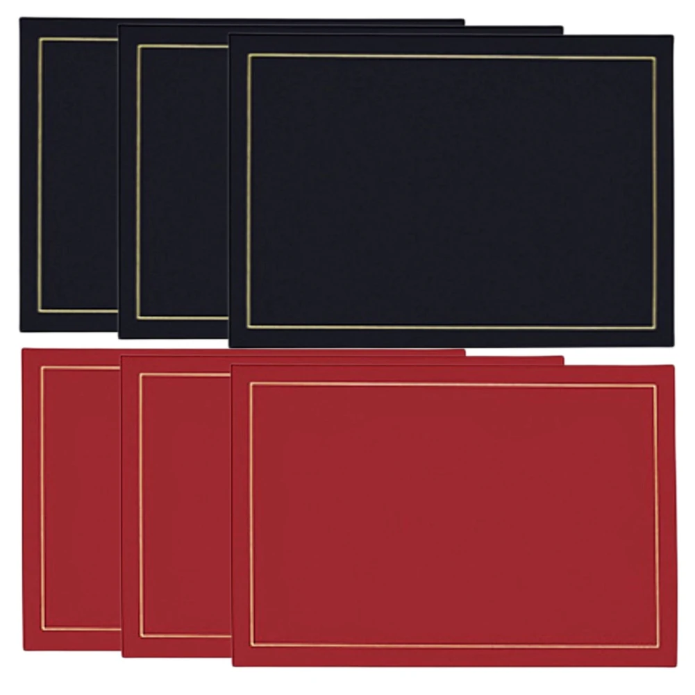 

6Pcs Nordic Style Leather Table Mat Cup Coaster Oil-Proof Table Mat Hotel Home Dining Plate Mat Non-Slip Heat Insulation Pad