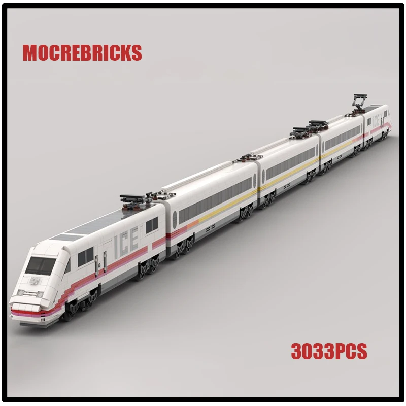 

German Railway High-speed Passenger ICE-S Measurement Train Sets Assembly Building Blocks Model Creative Bricks Toys Xmas Gifts