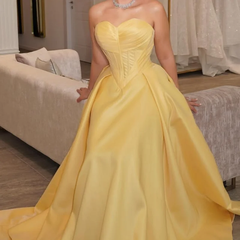 

customized yellow Dresses High Low Cheap Dress Formal Party Prom Tull Gowns Wear Gown
