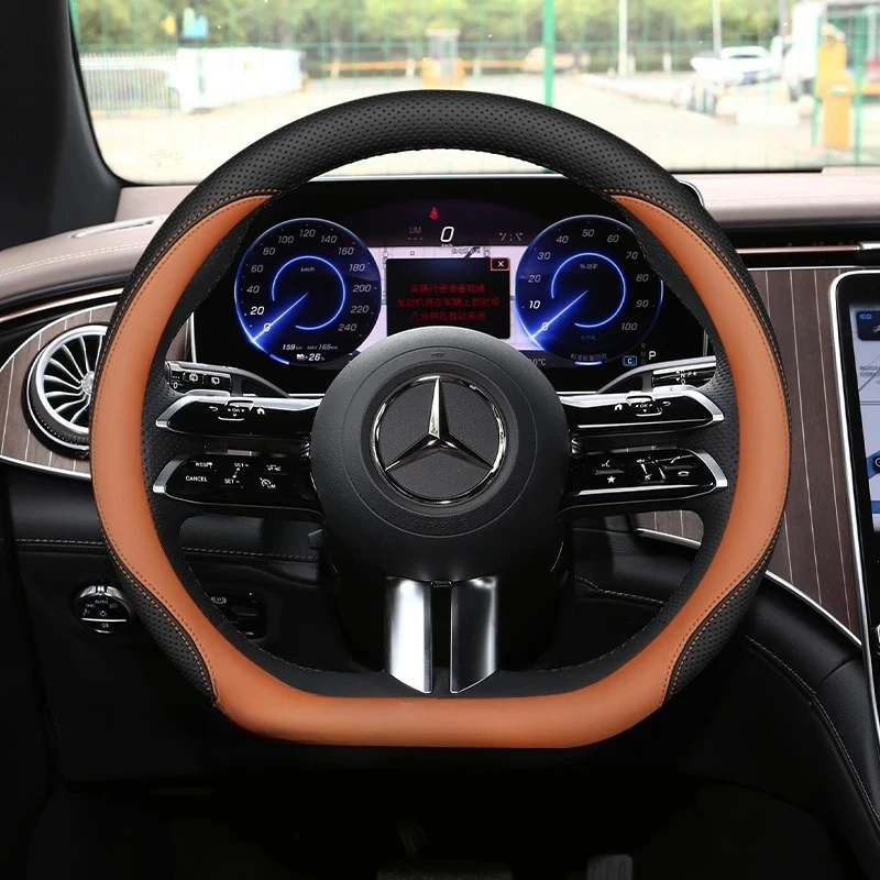 Luxury Nappa leather car steering wheel cover suitable for Mercedes A-Class C-Class E-Class GLA GLC GLS G63 AMG Car Styling