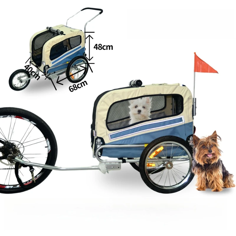 

Small pet dog iron folding bicycle trailer