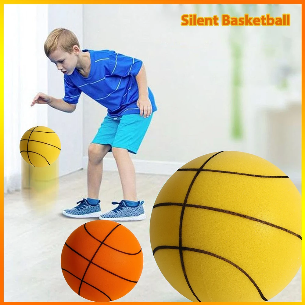 Bouncing Mute Ball Indoor Silent Basketball 24cm Foam Basketball Silent Soft Ball Size 7 Air Bounce Basket Ball 3/5/7 Sports Toy