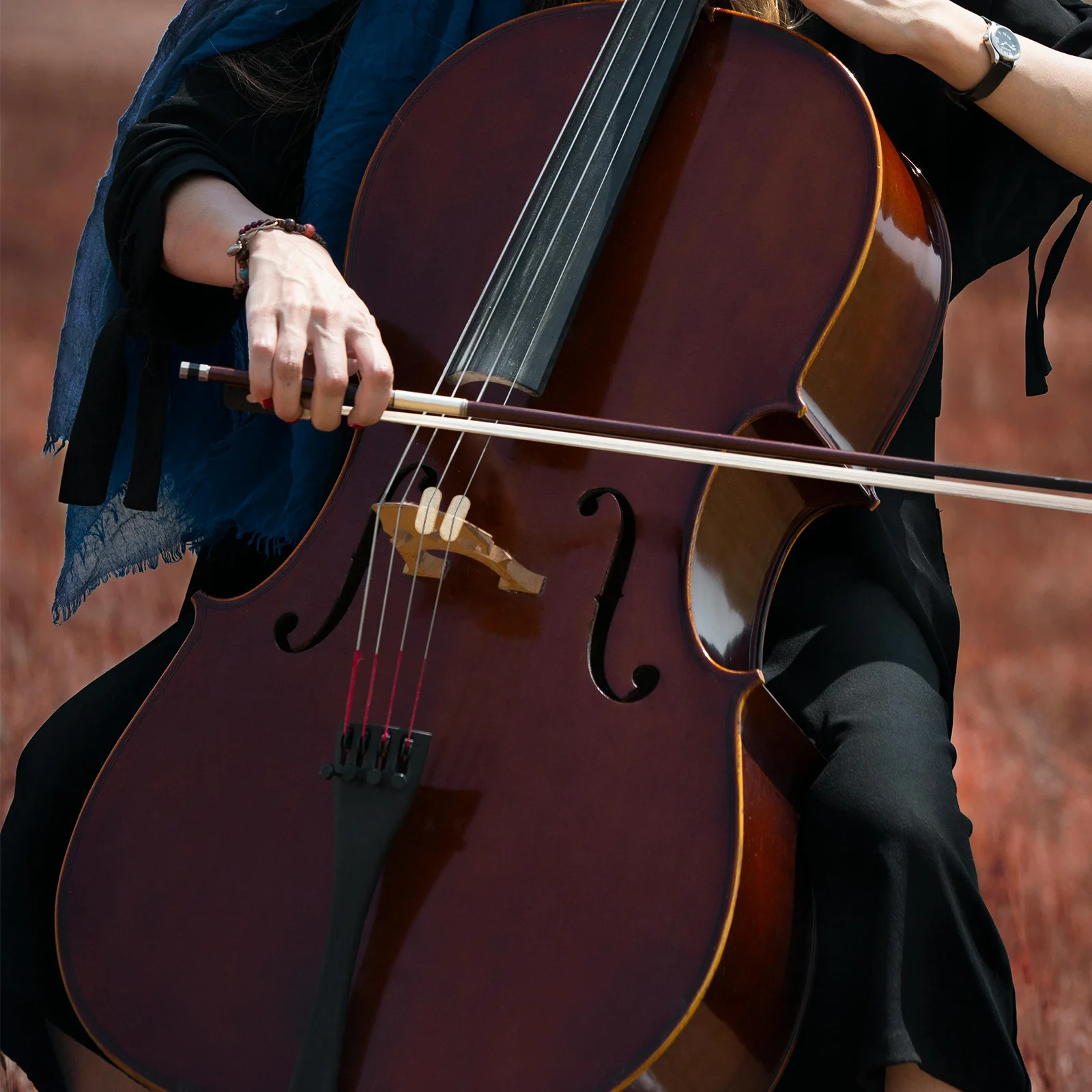 

4Pcs Sheepskin Cello Bridge Protector Pads Non Slip Mat Protective Bridge Pad Cello Violin Instrument Guard Sheepskin Violin Pad