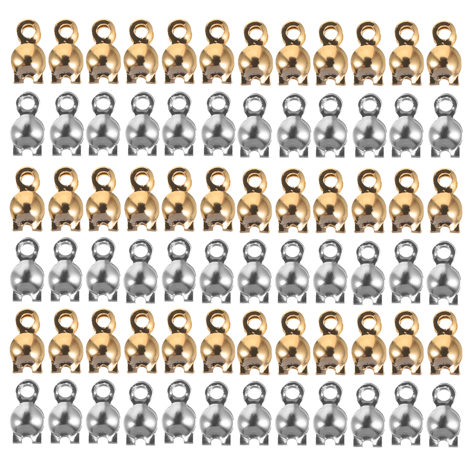 200 قطعة نهاية معدنية مشبك عدة صنع المجوهرات عقدة يغطي ل عقد دي اي واي سوار المشابك عقدة يغطي لصنع المجوهرات #5