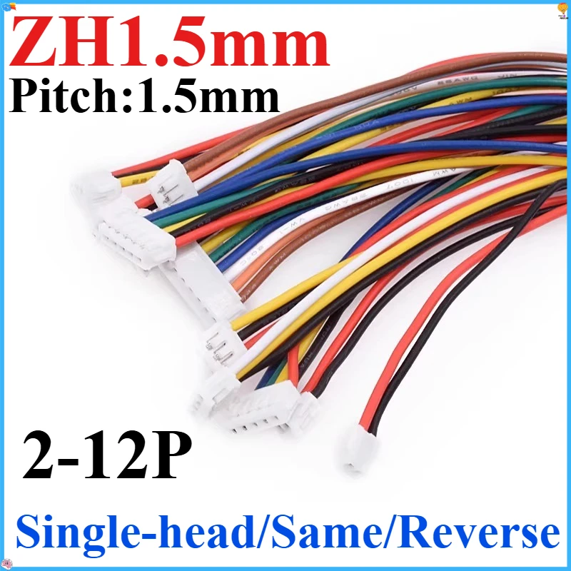

10PCS/lot JST ZH1.5 ZH 1.5mm Wire Cable Connector 2/3/4/5/6/7/8/9/10/12 Pin 1.5MM Pitch Plug 10CM/20cm/30CM Wire Length 28AWG
