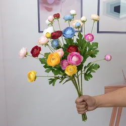 60cm 5 Heads Artificial Ranunculus Flowers Floral Faux Peony Bouquet Wedding Home Decoration Simulation Artificial Flowers
