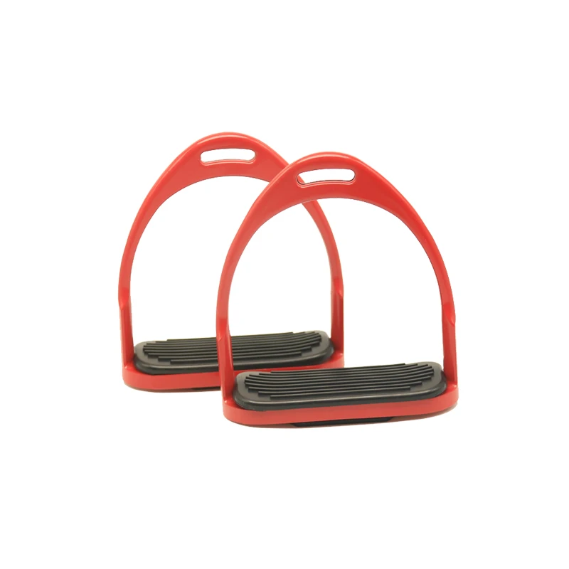 ركاب الحصان من الألومنيوم الغربي، أشرطة حمراء/بيضاء + ملحقات سباق جلدية #2