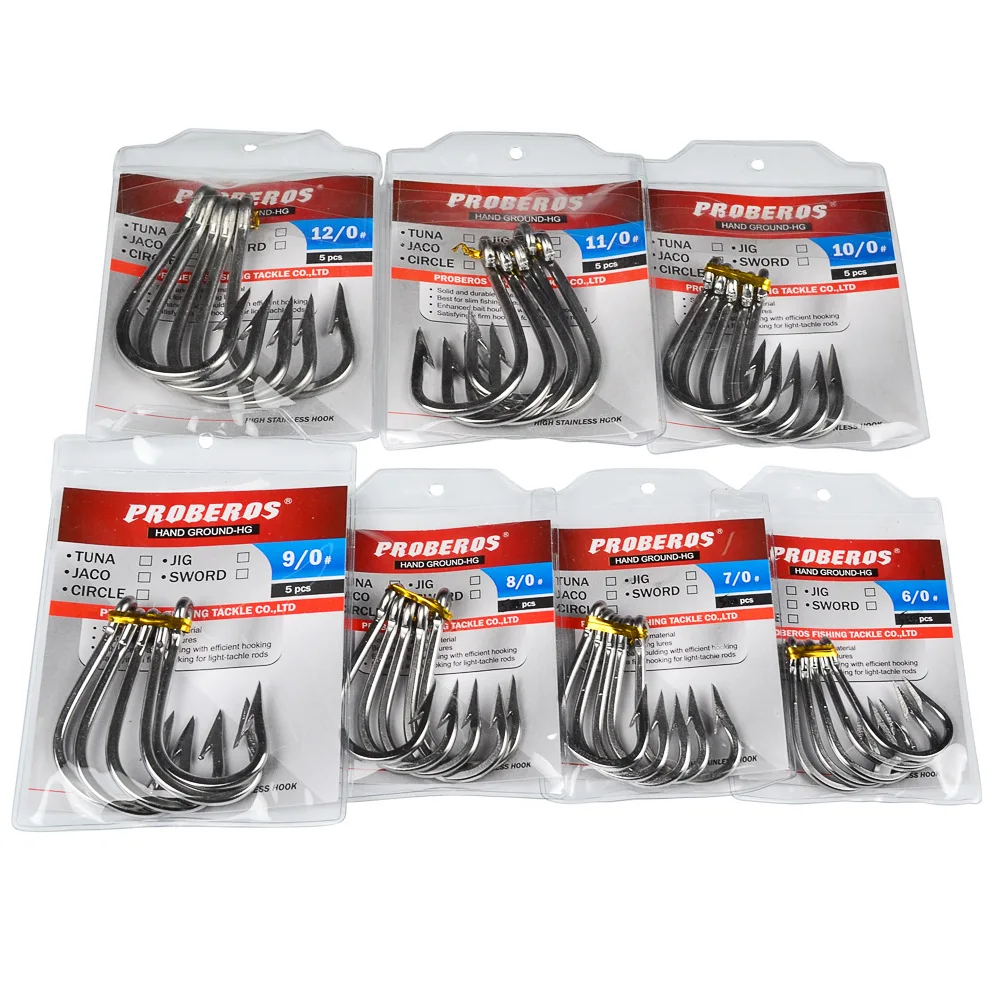 

Stainless Steel Sea Fishing Hooks Deep Sea Boat Tuna Hooks with Barbs Corrosion Resistant for Saltwater Fishing