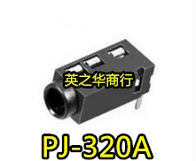 50 Uds original nuevo conector para auriculares 3,5 MM conector para auriculares conector de audio PJ-320A 4P recto negro