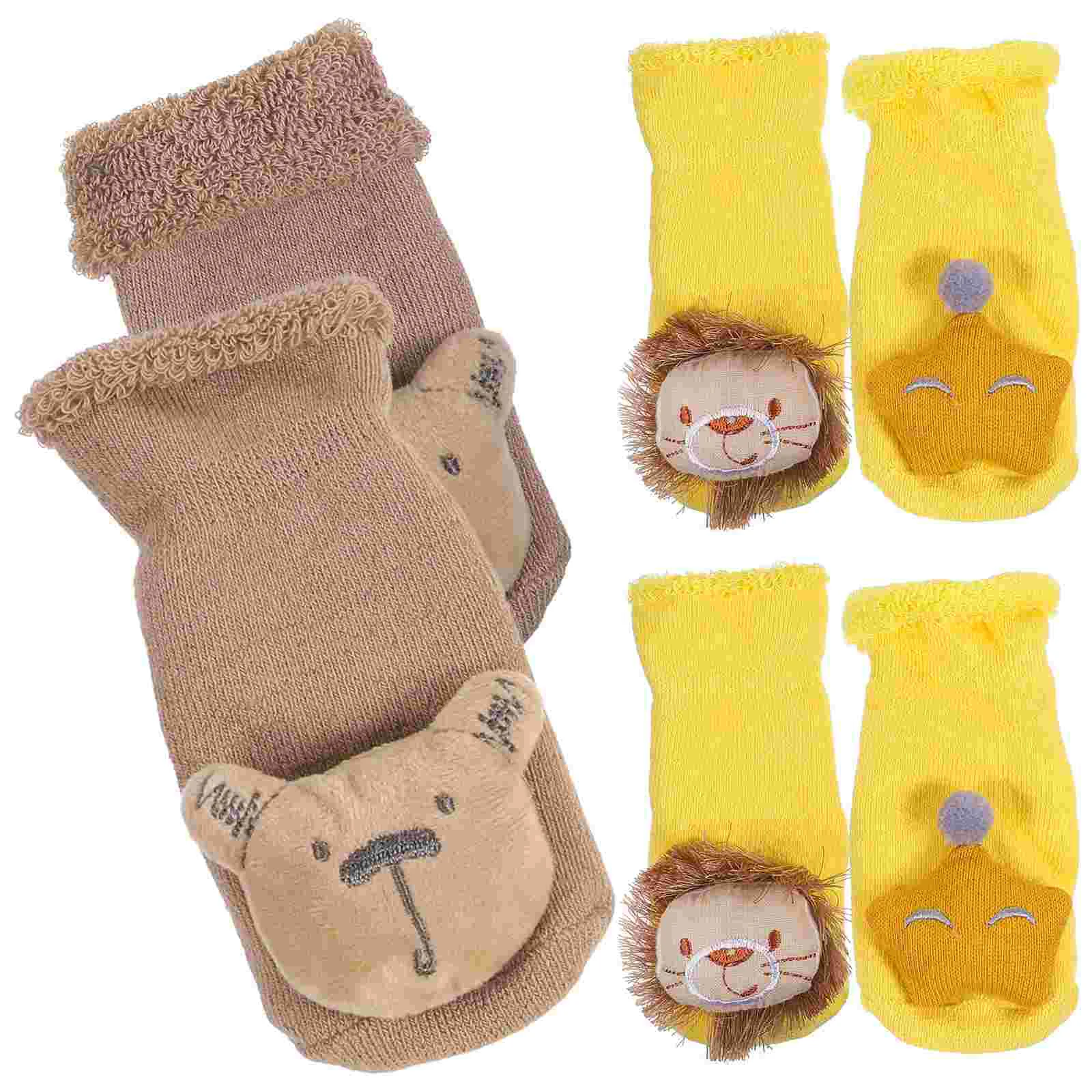 3 Pasang Kaus Kaki Lantai Bayi Anti-selip Sandal Natal Balita Anak-anak Katun Combed Anti-selip Anak Laki-laki