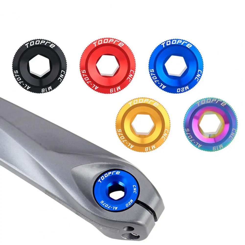 Hollow Bike Crank Cover Bright Colors Anodizing CNC Turning Fixed Crankset Screw Bike Bicycle Crank Screw Crank Cover Screws