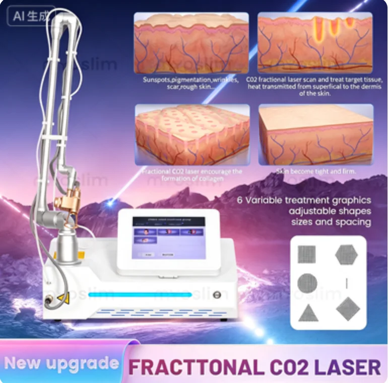 Professional CO2 Fractional Lase Machine for Wrinkle Stretch Mark Removal Scar Reduction Beauty Skin Care Device
