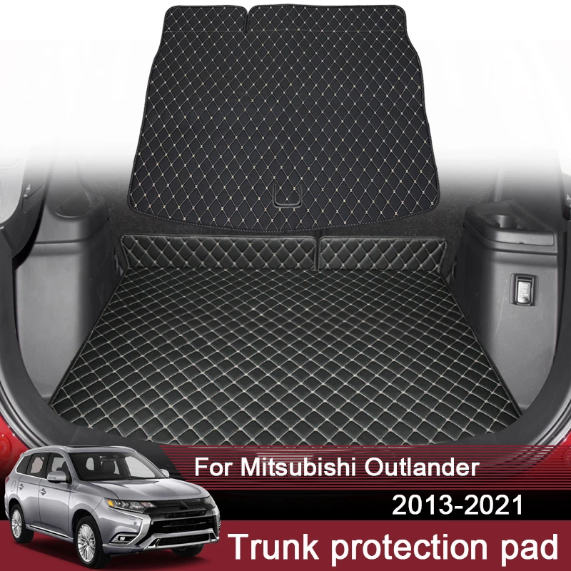 

1pc Car Styling Custom Rear Trunk Mat For Mitsubishi Outlander 2013-2021-2024 Leather Waterproof Auto Cargo Liner Pad Accessory