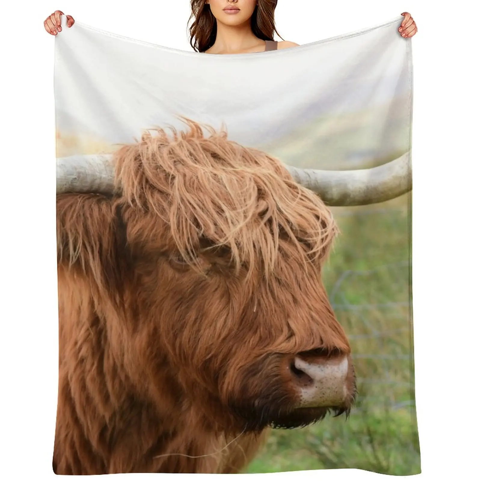My, what big horns you have Throw Blanket Hair Kid'S blankets and throws Moving Thermal Soft Big Blankets