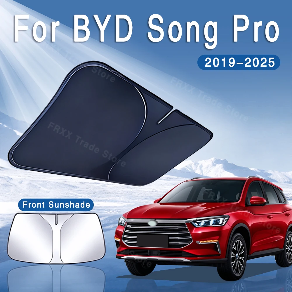

For BYD Song Pro SA2 2019~2025 Car Sun Visor Front Windshield Sunshade Heat Insulation Summer Cooling Auto Accessories Foldable