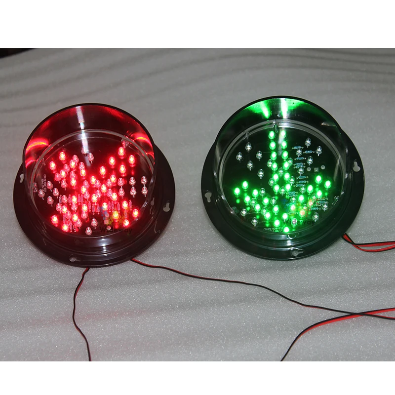 Customized DC12V  or 24V 125mm 4 inch red cross green arrow traffic light module