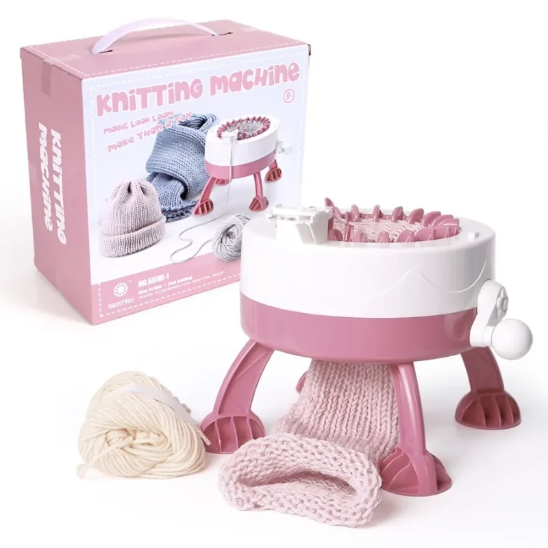 

Creative Cartoon Cylinder Puzzle Weaving Yarn Machine Home Toy Sewing Yarn Weaving Machine Convenient Mini Sewing Machine