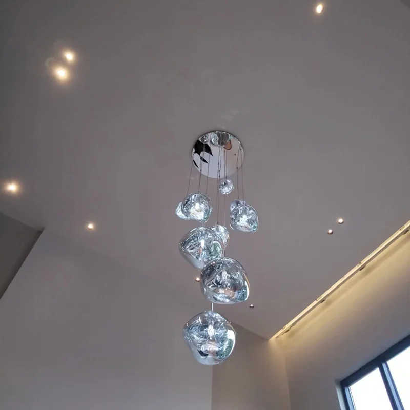 Minimalist Nordic Pendant Light LED Indoor Lighting Lava Lamp Restaurant  Living Room Loft Chandelier PVC Glass Lighting Fixture