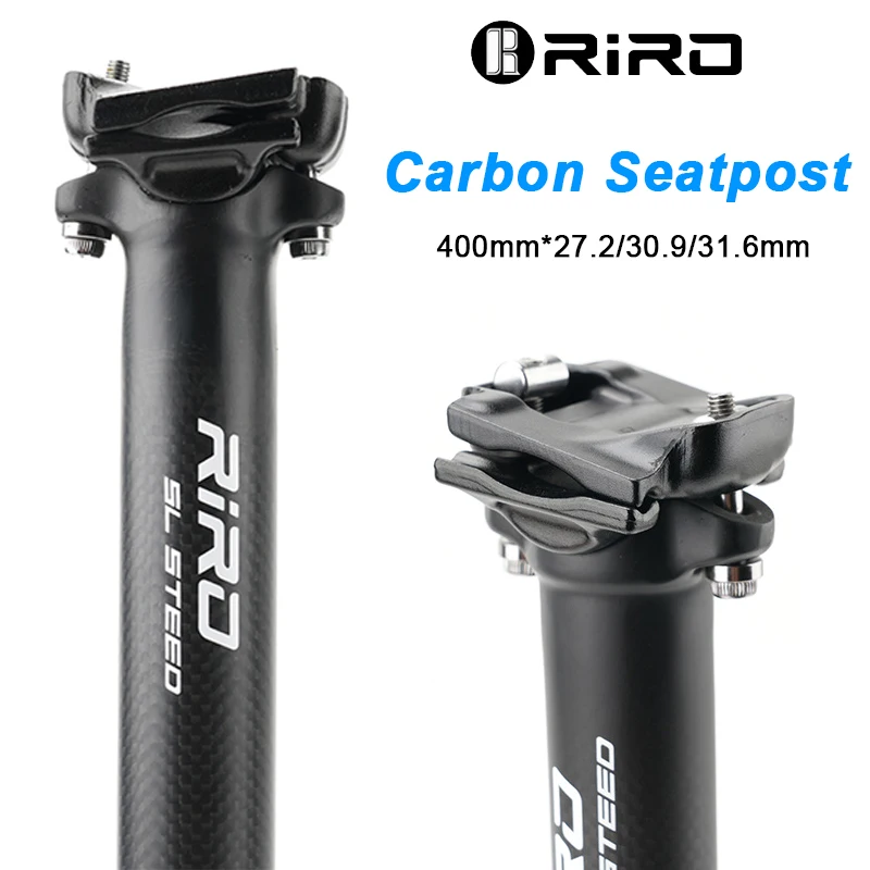 

RIRO Bicycle Seatpost Carbon 27.2/30.9/31.6*350/400mm Mountain Road Bike Seat Post 3K-WHITE Cycling Seat Tube Bike Parts