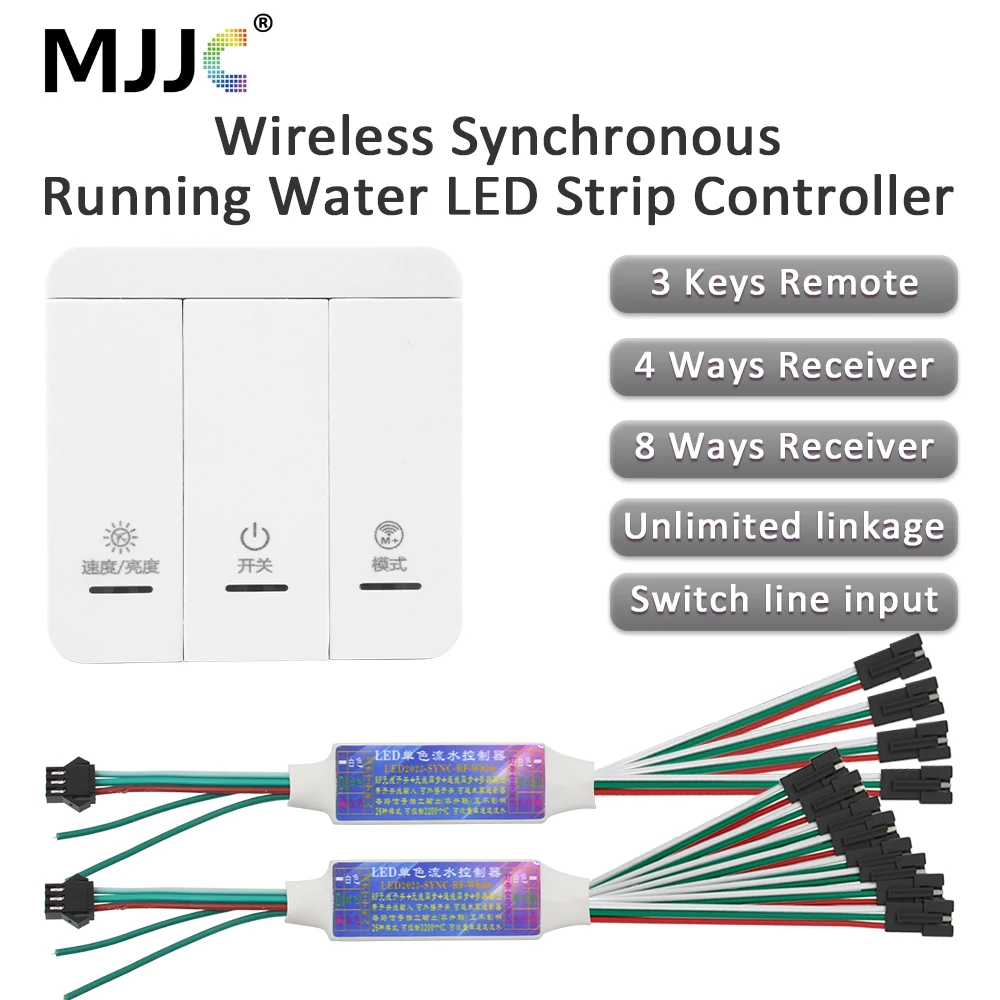 DC 5-24V Horse Racing LED Strip Controller 3 Keys Panel Sync Control WS2811 1903 IC SMD2835 Single Color COB Running Water Light