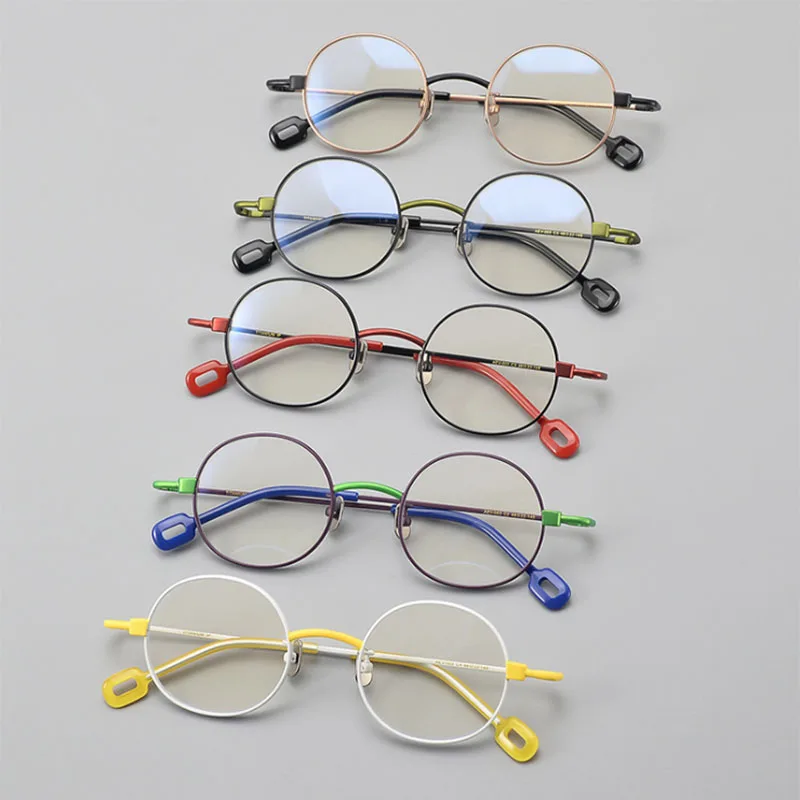 Belight Optical Prescription Colorful Candy Color Vintage Retro Round Shape Eyeglasses Spectacle Frame Eyewear AEV-003