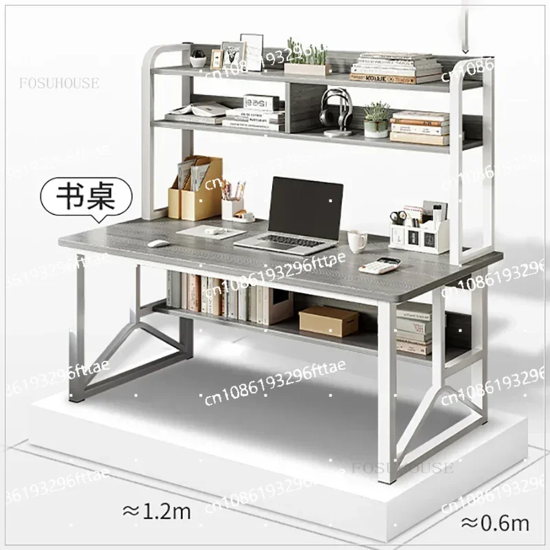 Office Furniture Simple Reading Table with Bookshelf Modern Desktop Computer Desks Home Game Table Bedroom Student Study Table