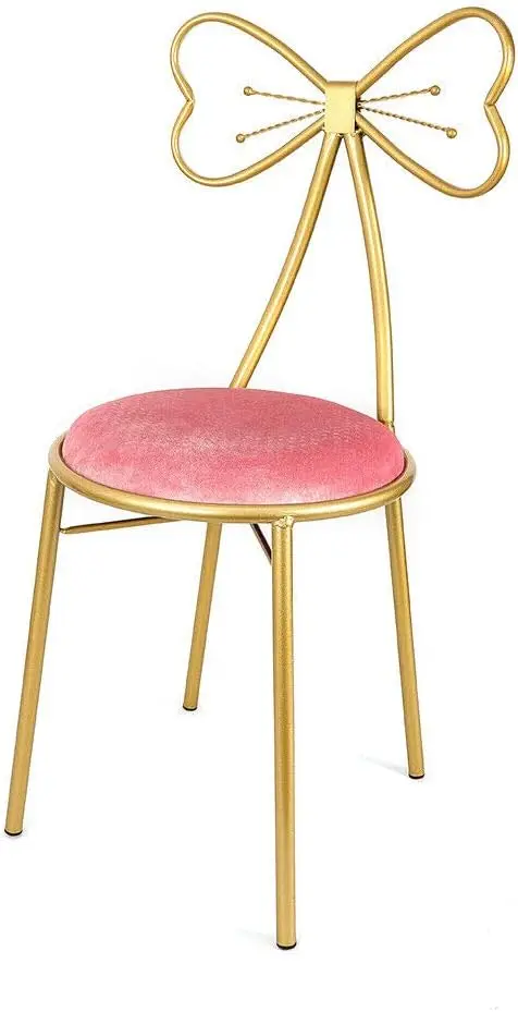 

Modern Vanity Stool With Cushioned Ba Pink Princ Chair Girls Ladies Creative Makeup Stool With Ba Butterfly Bow Tie Art Leisure