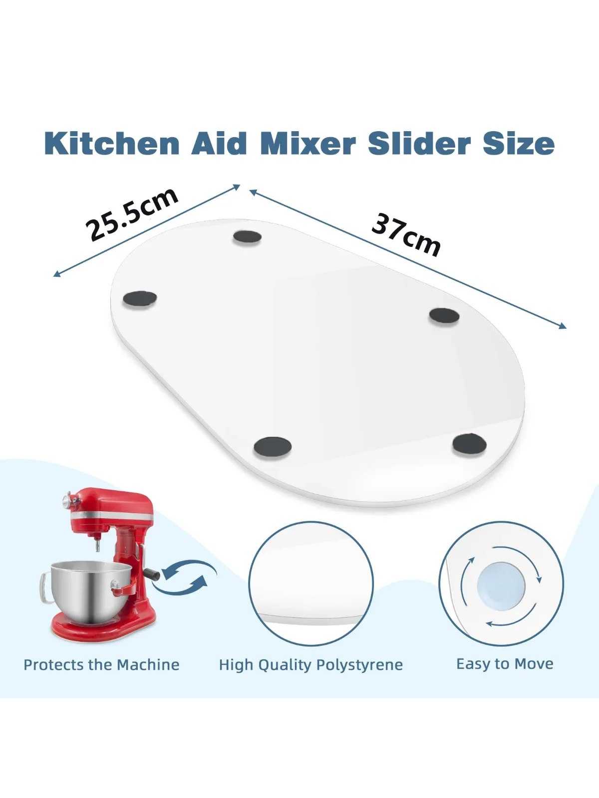 Für KitchenAid's Bambus-Mixer-Gleiter, 4,5-5 QT Vertikaler Mixer mit Schrägkopf, Elektrische Gleitplatte, Küchenmixer-Zubehör – Detail 3