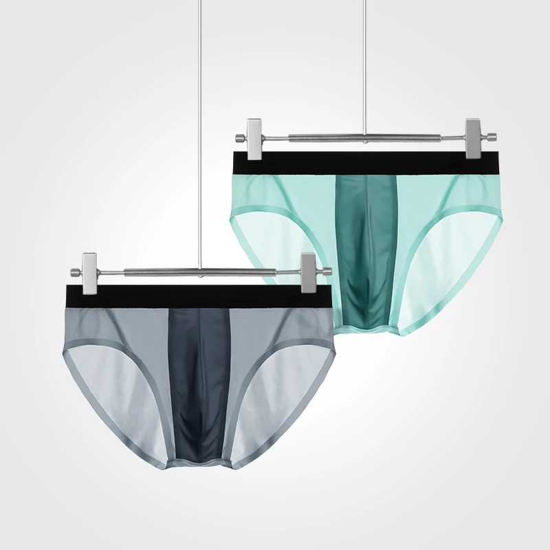 1 قطعة الرجال الصيف الحرير الجليد رقيقة تنفس مثلث السراويل الجرافين المضادة للبكتيريا الداخلية المنشعب U محدب مثير الجليد السراويل #5