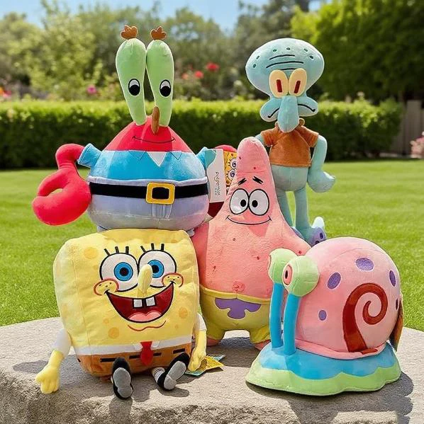 أنيمي بلوشي دمية سبونجبوب Peluches دمية سكوير بانتس باتريك ستار Squidward يوجين كرابز غاري Kawaii الكرتون محشوة ألعاب من نسيج مخملي