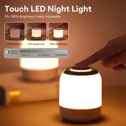 LED Touch Lamp Night Light Table Lamp Bedside Lamp Bedroom Lamp with Touch Sensor Portable Desk Lamp Light for Kids Gifts