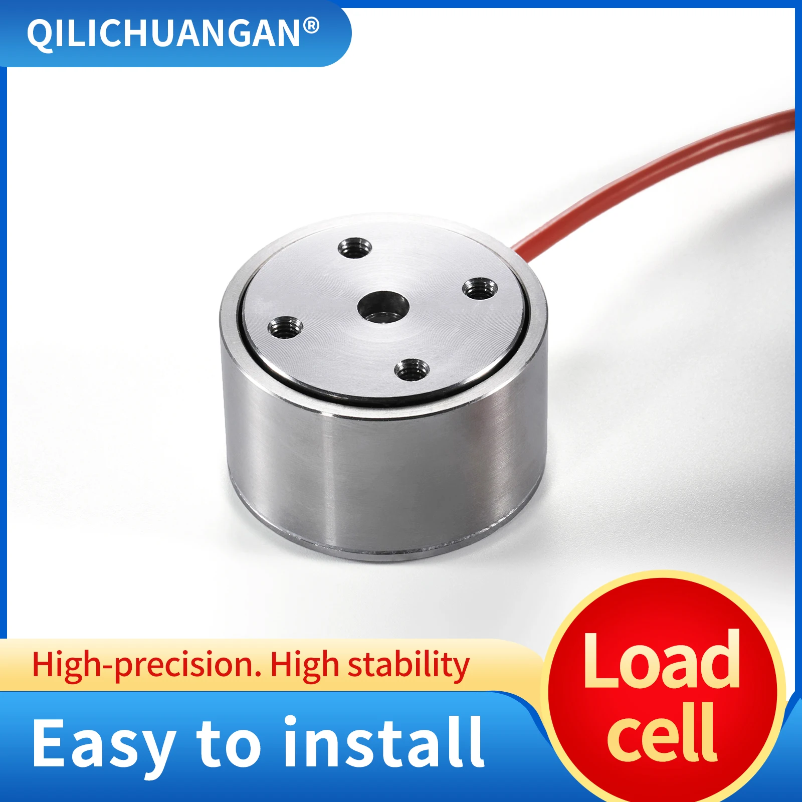 Load Cell Micro Bellows Type Scale Weigh Force Sensors Capacity Diameter 25mm Φ41.2mm Threaded Hole 4xM4