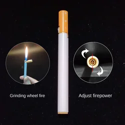 Metal Lighter Classic Cigarette Shape Mini Portable Butane Torch Electronic Open Flame Lighter Smoking Essential Gifts for Men