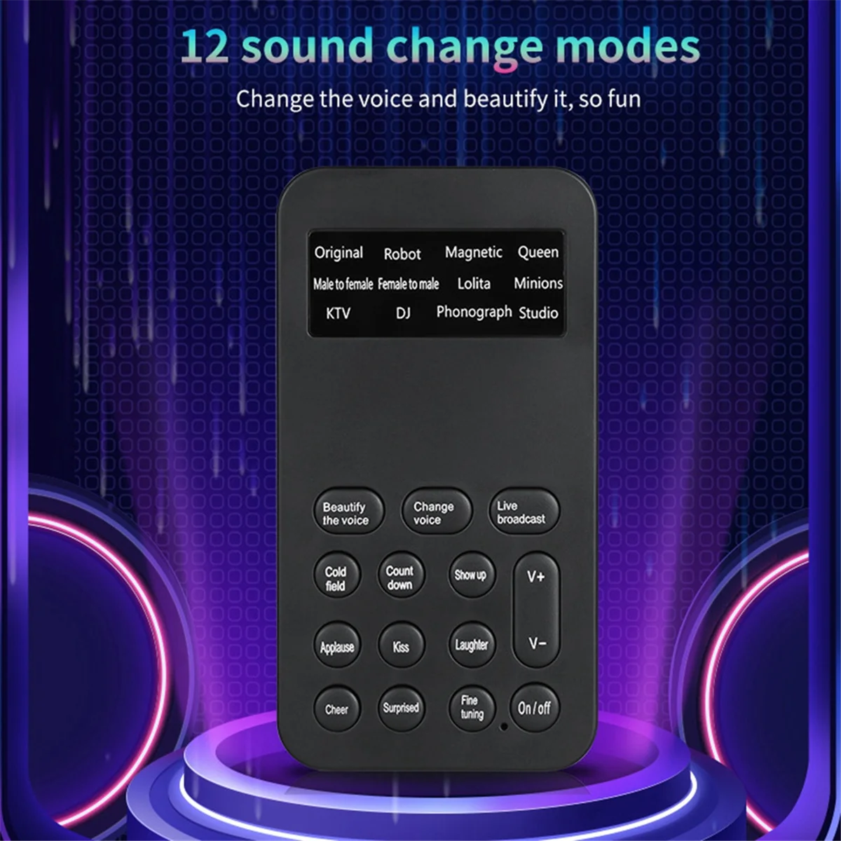 AB20-S9 Voice Changer 12 Voice Changing Modulator with Adjustable Voice Functions Phone Computer Sound Card Mic Tool