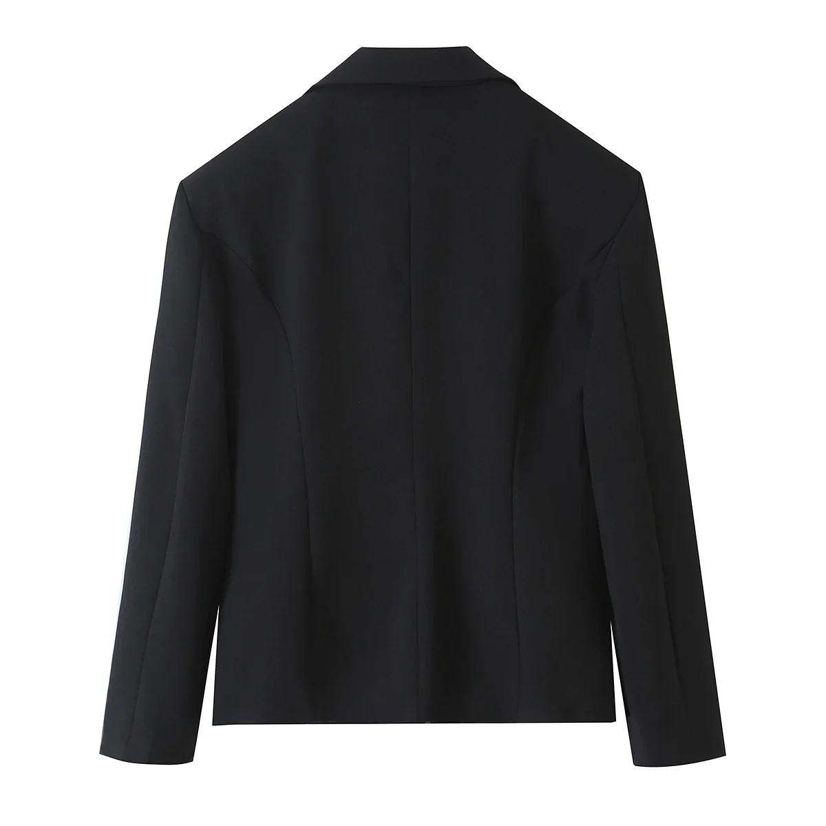Spring Autumn Women Black Blazer  Gothic Irregular Cropped Female Short Jackets Lady Vintage Long Sleeve Single Buckle Suit Coat