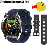 For Zeblaze Stratos 3 pro Smart watch Strap Silicone Band women men Soft Sports Wristband Bracelet Screen Protector Film