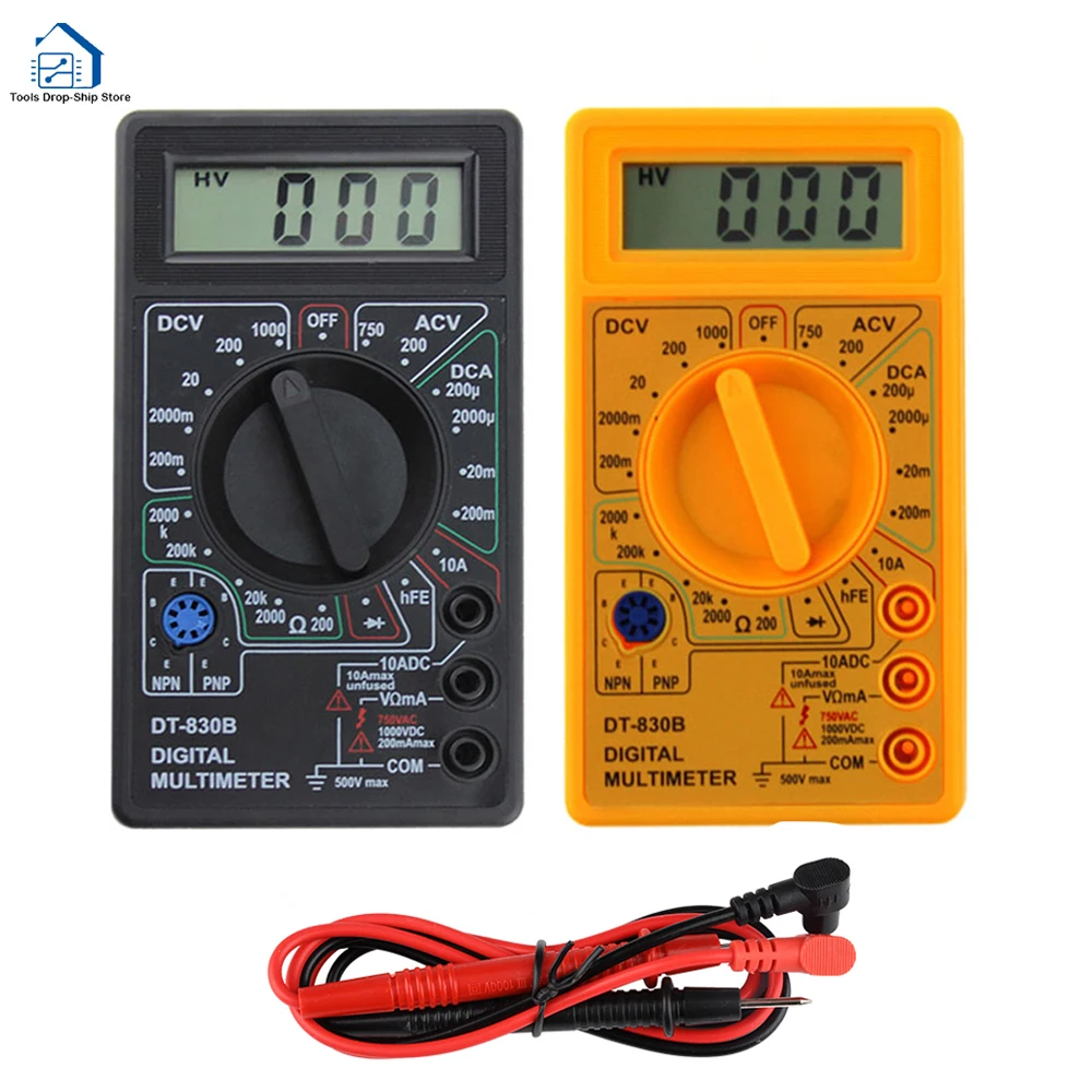 LCD monitor Digitális multimeter DT-830B Elektromos Voltmérő Villamos műszerek Ohm teszter AC/DC 750/1000V ampulla Fordulás Ohm teszter Időmértékes verselés