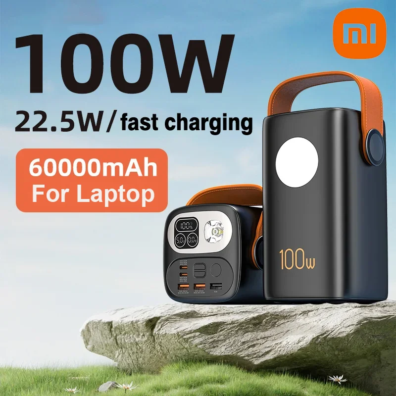 60000mAh PD 100W Large Capacity Power Bank For Laptop Portable USB C Fast Charging External Battery For iPhone 16 Samsung Xiaomi