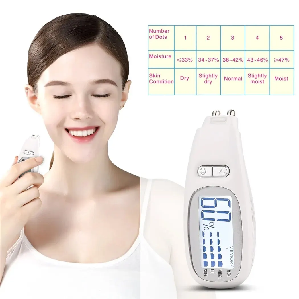 CkeyiN 3 in 1 Skin Analyzer Portable LCD Digital Facial Moisture Tester Face Oil Content Beauty Care Precision Detection Device