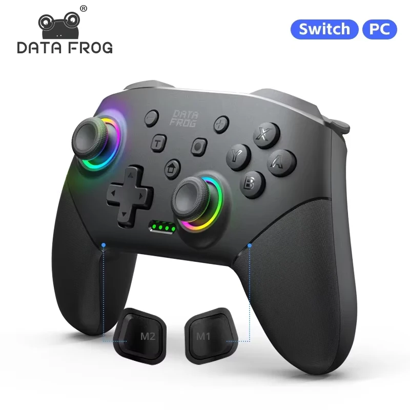 DATA FROG Wireless Controller For Switch OLED/Lite Console Pro Gamepad with 1000Mah Battery Programmable Turbo Function