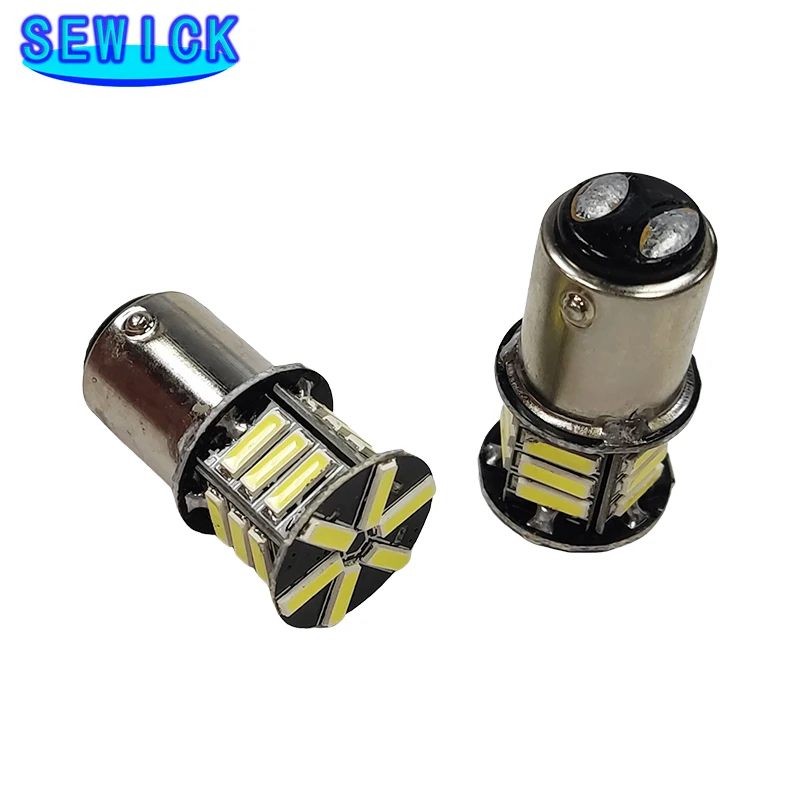100Pcs 1156 BA15S LED Car Styling Front Turn Signal Lamp Backup Lights White Amber 1157 BAY15D